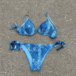 blue leopard swimsuit